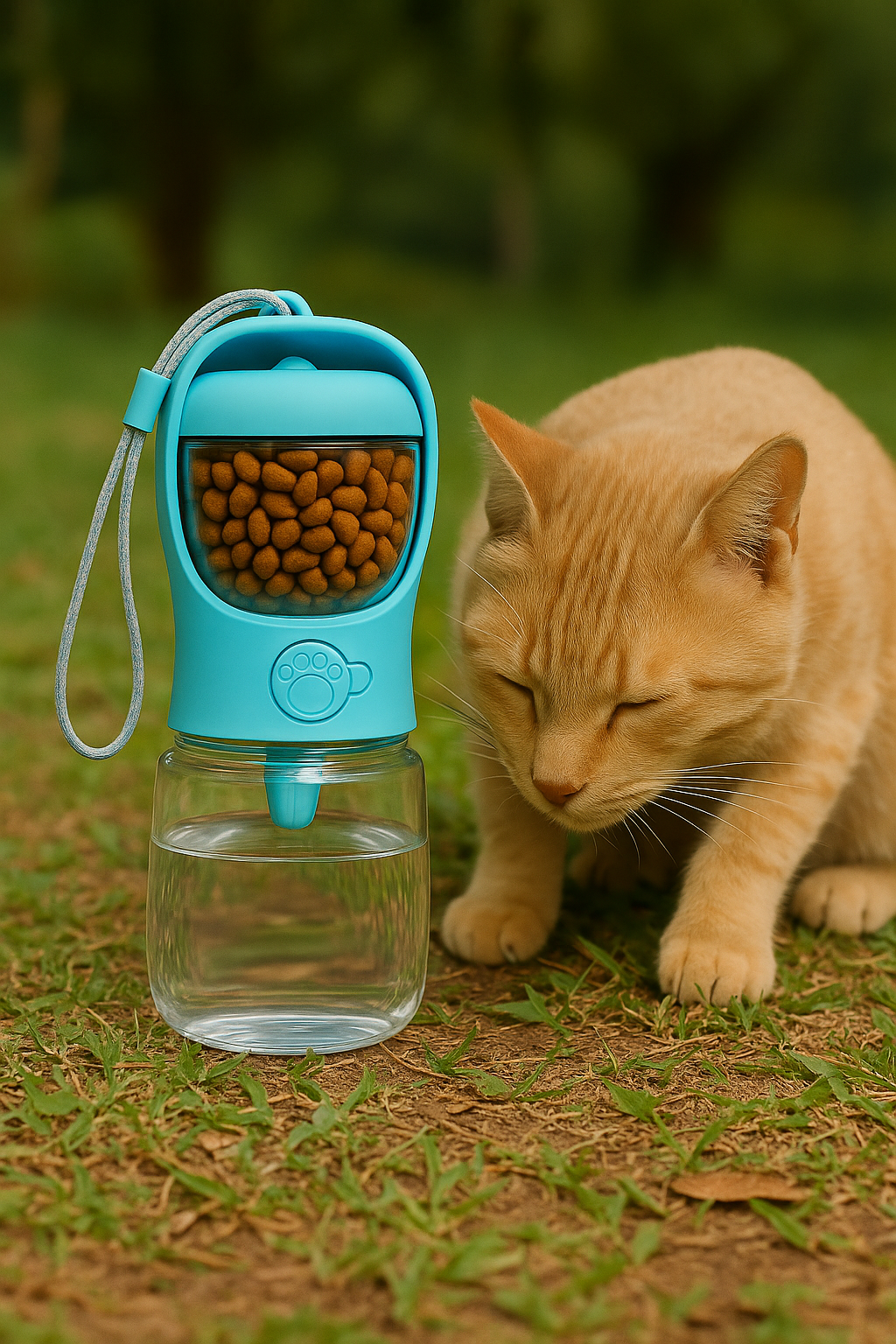 Bouteille portable avec stockage de nourriture et d'eau
