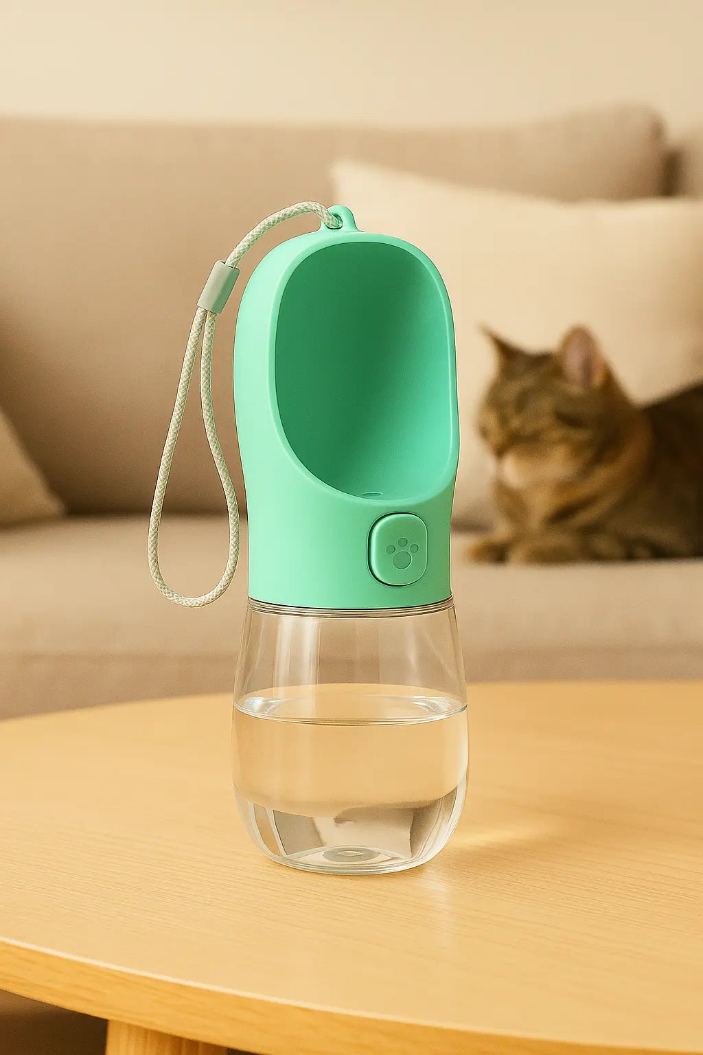 Bouteille d'’eau transportable pour chat