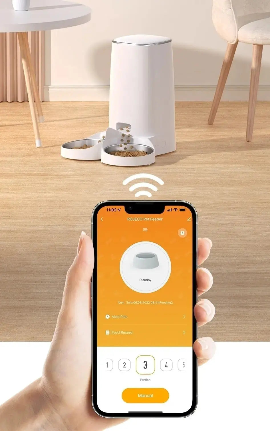 Distributeur de croquettes intelligent pour chats 4L WiFi Lifecatlike
