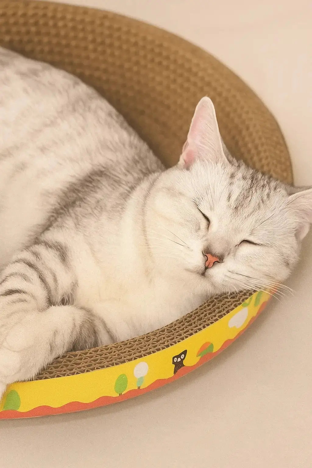 Planche à griffer ovale en papier ondulé Lifecatlike