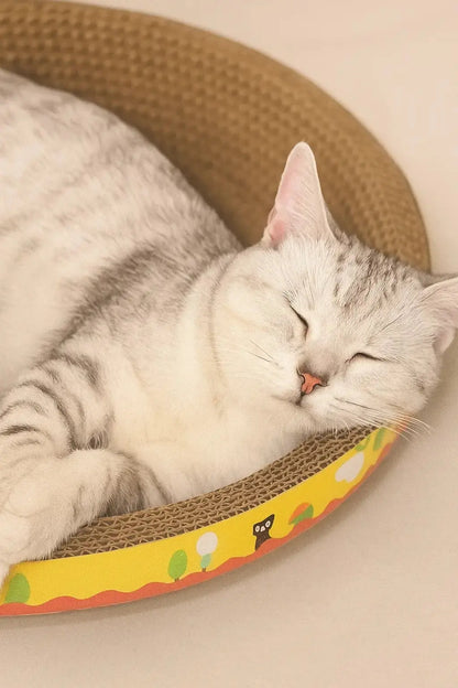 Planche à griffer ovale en papier ondulé Lifecatlike