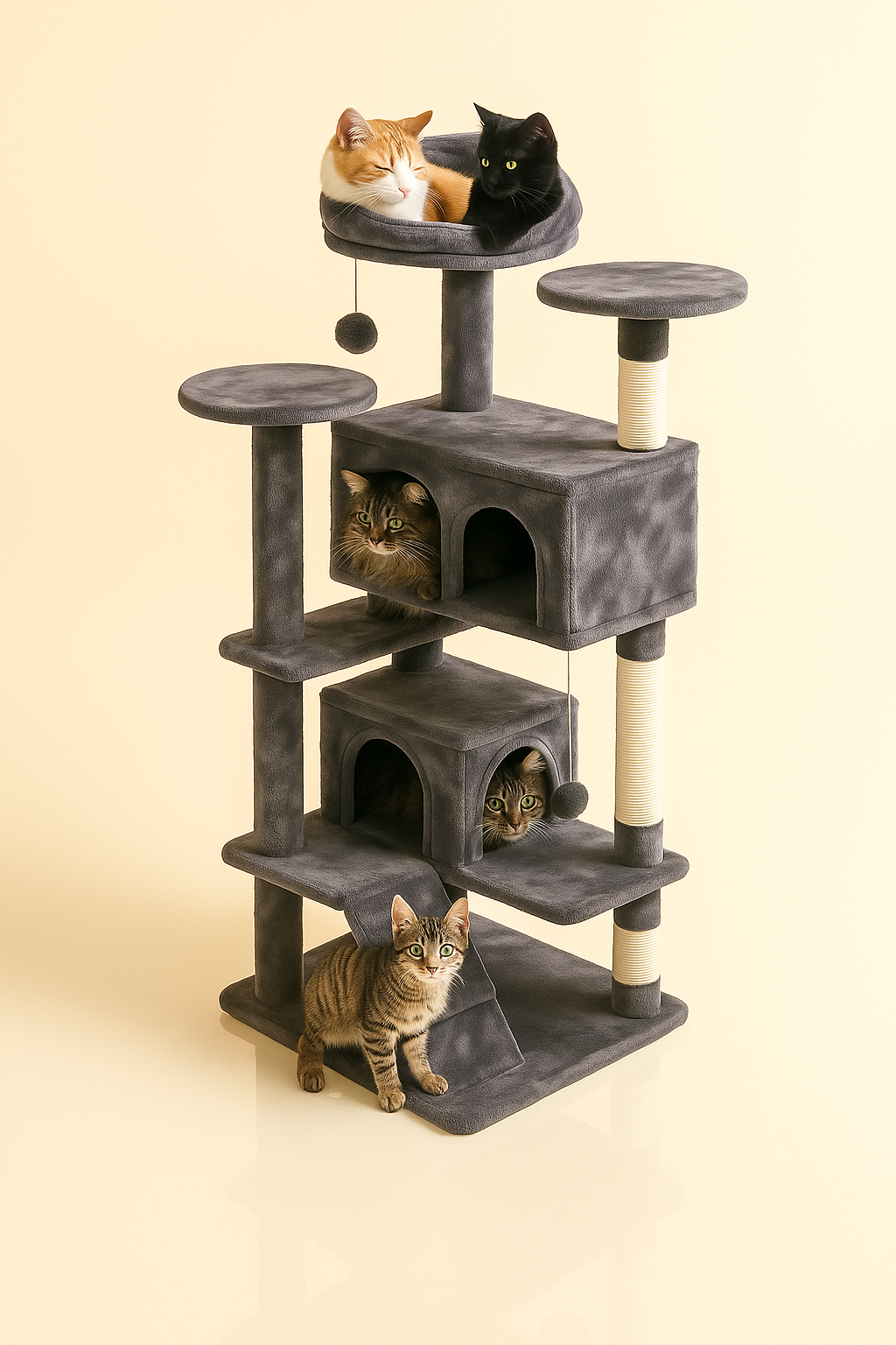 Arbre à chat grande maison avec griffoirs tour de jeu et repos