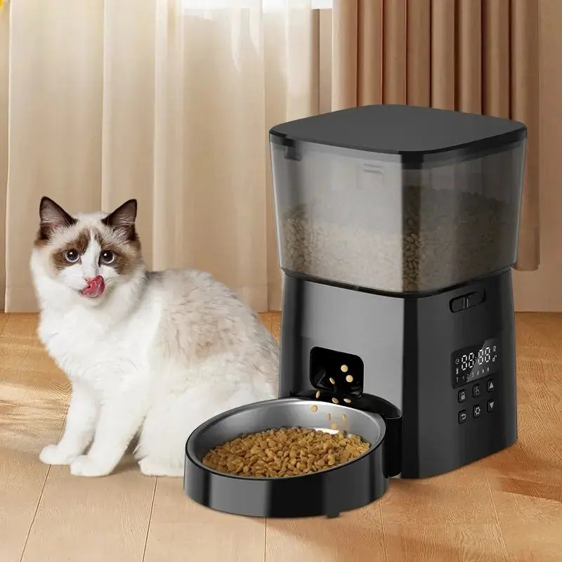 Distributeur intelligent de croquettes pour chat 2L avec bouton Lifecatlike