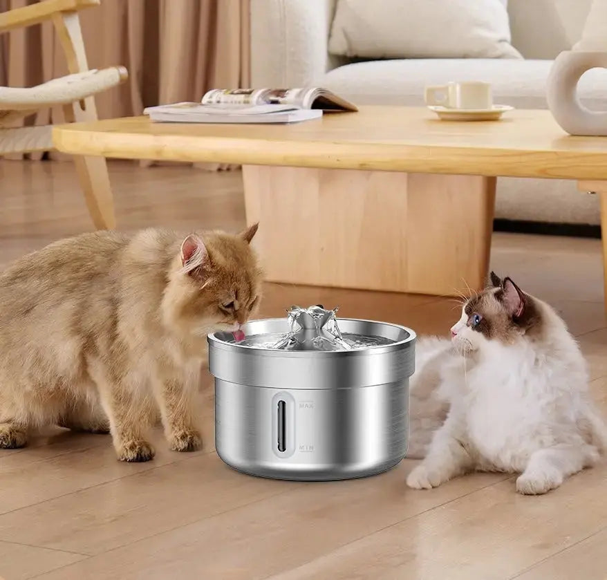 Fontaine pour chat en acier inoxydable automatique 2L Lifecatlike