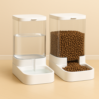 Distributeur de croquettes et d'Eau pour Chat – Récipient à Stockage par Gravité