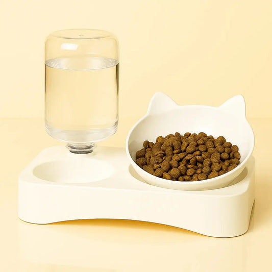 Bols Doubles Incliné avec Distributeur d'Eau Lifecatlike