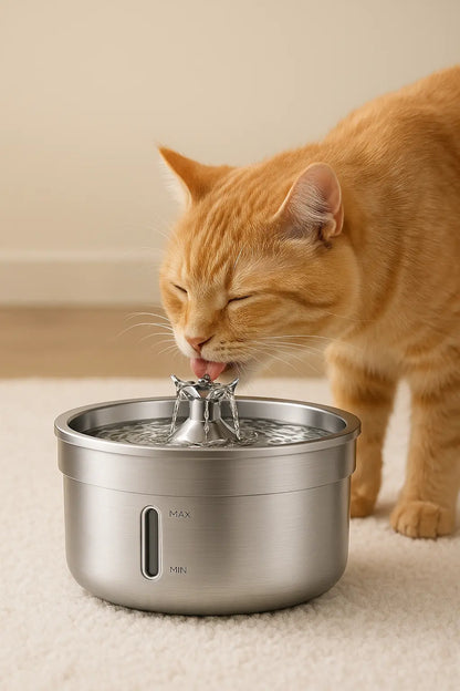 Fontaine pour chat en acier inoxydable automatique 2L