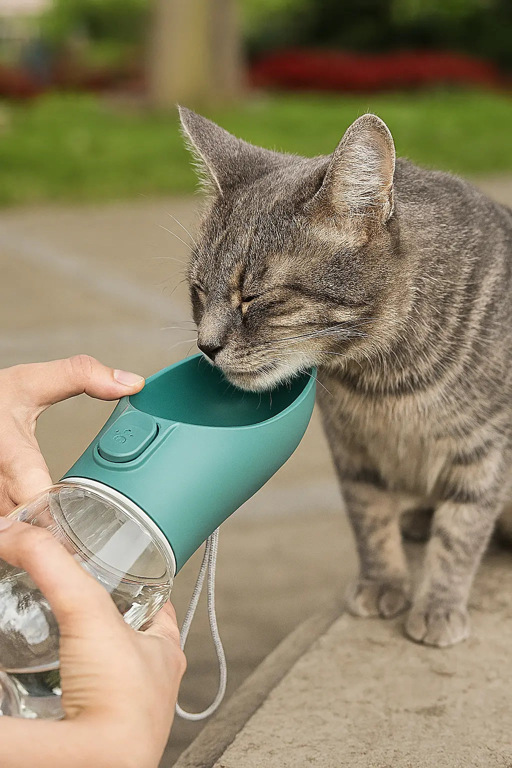 Bouteille d'’eau transportable pour chat