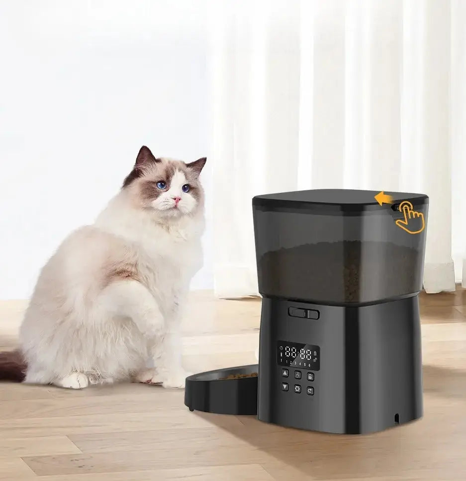 Distributeur intelligent de croquettes pour chat 2L avec bouton Lifecatlike